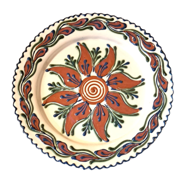 Farfurie ceramică Bledea Baia Mare 24 cm - model floare