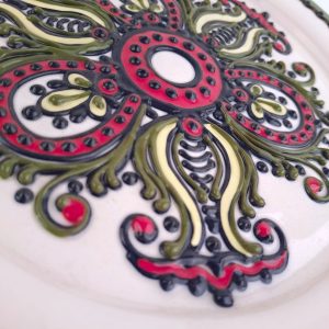 Farfurie ceramică Bledea Baia Mare 24 cm - alb cu model