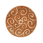 Farfurie din ceramica de Cucuteni 24 cm - model spirala maro