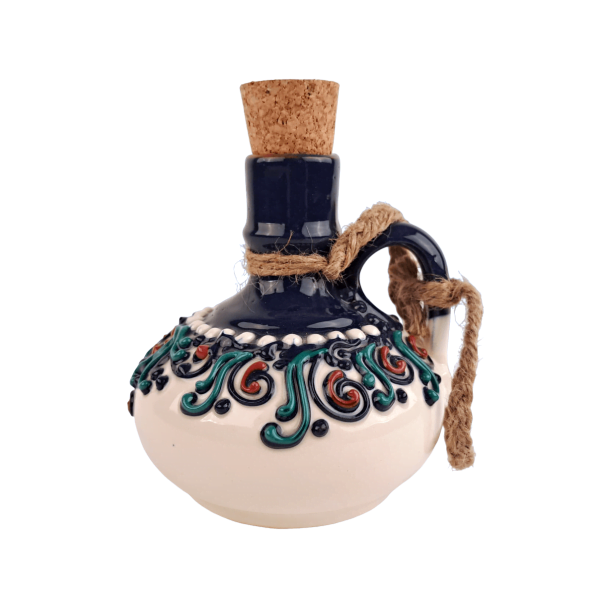 Sticla medie rotunda pentru tuica/visinata ceramica de Bledea Baia Mare - 400 ml