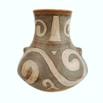 Vas decorativ tip vaza din ceramica de Cucuteni - 20 cm verde