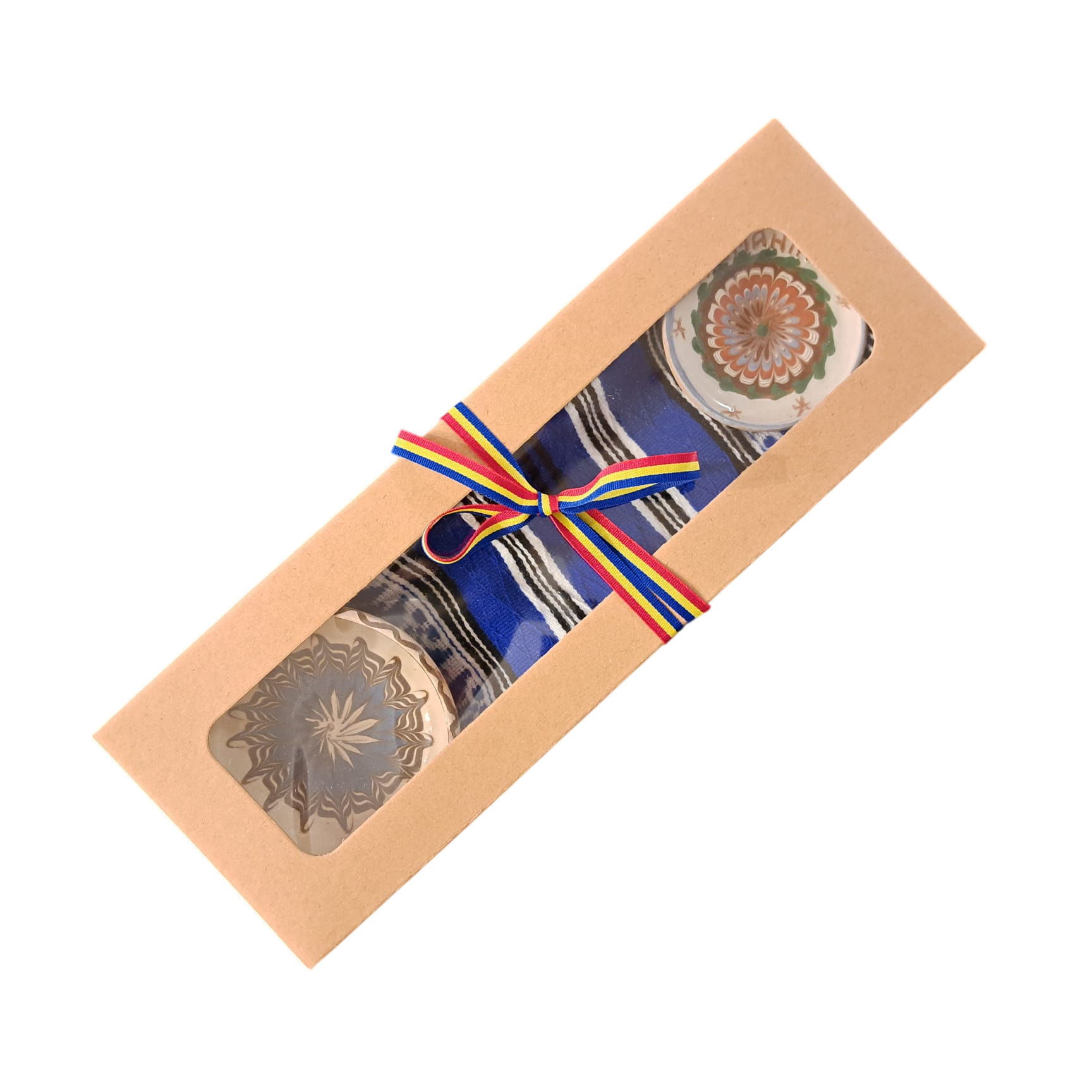 Suvenir ROMANIA cu magnet, castronel din ceramica de Horezu si stergar traditional (cod SUV1512) Suvenir ROMANIA cu magnet, castronel din ceramica de Horezu si stergar traditional (cod SUV1512)