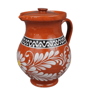 Ulcior ceramica Corund cu capac, 2 litri - maro cu margareta