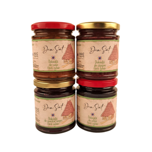 Cutia cu dulceata premium fara zahar Din Sat - 4 sortimente de dulceata
