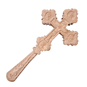 Cruce din lemn cu doua fete sculptata manual - 23x12 cm Cruce din lemn cu doua fete sculptata manual - 23x12 cm