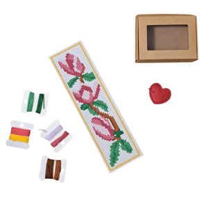Kit de cusut semn de carte pe etamina - diverse modele Flori de Cires