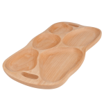 Platou din lemn dreptunghiular cu 5 compartimente - 28x49 cm Platou din lemn dreptunghiular cu 5 compartimente - 28x49 cm