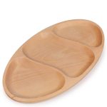 Platou din lemn oval cu trei compartimente, 26x46 cm Platou din lemn oval cu trei compartimente, 26x46 cm