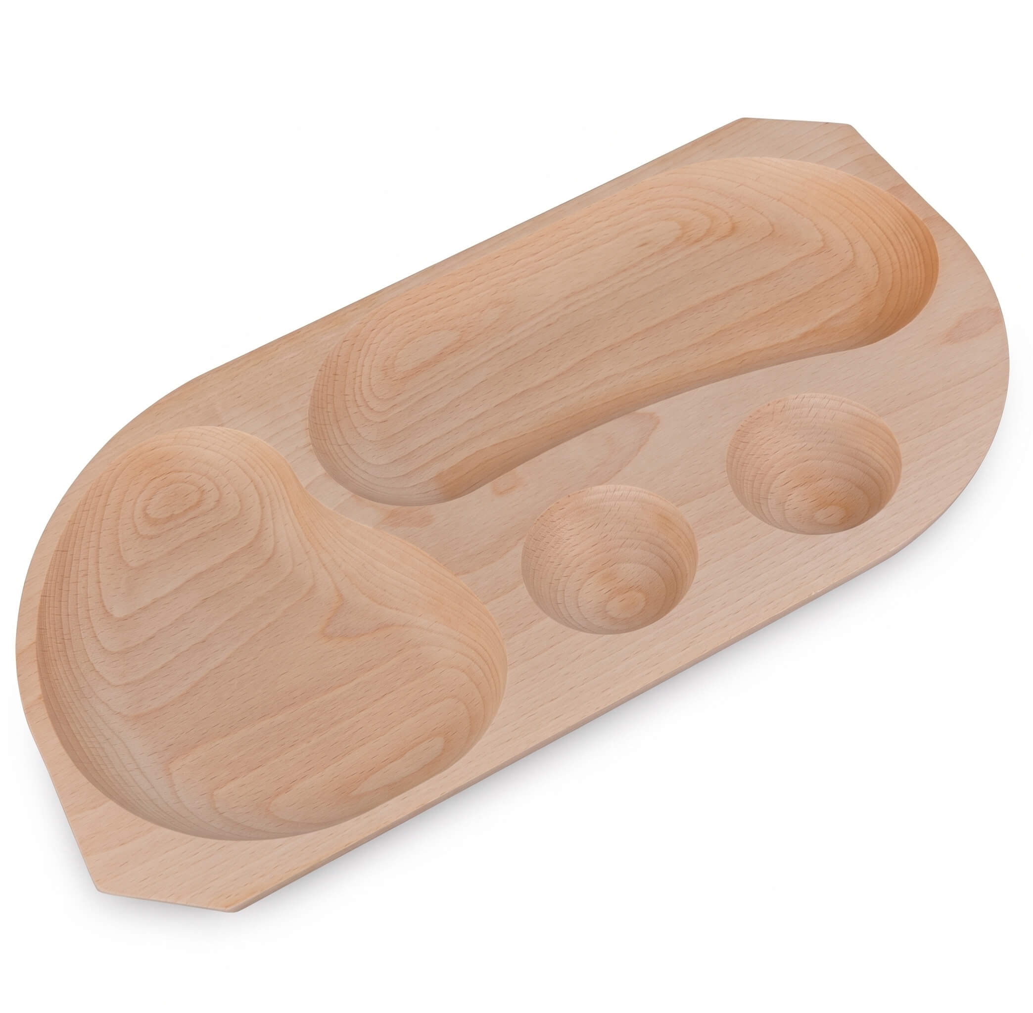 Platou din lemn cu 4 compartimente (43x23 cm) Platou din lemn cu 4 compartimente (43x23 cm)