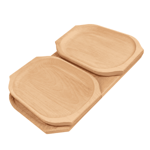 Set platouri din lemn pentru servit - 2+1 (36,5x21cm,24x16cm)